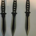 Three martial arts throwing knives found by TSA officers in a checked bag at Newark Liberty International Airport.